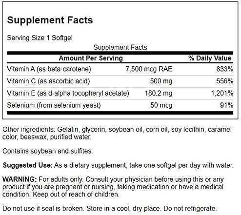 Swanson Vitamins A C E & Selenium (ACES) - Promotes Cellular Health & Immune Support - Supports Natural Defensive Nourishment - (60 Softgels) 3 Pack