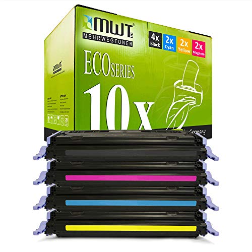 Toner HP LaserJet CP 2600 compatible MWT lot de 10 consommables de rechange Q6000A à Q6003A