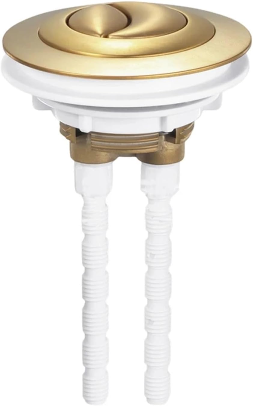 Toilet Push Button Replacement Replacement Toilet Cistern Push Button Dual Flush Toilet Flush Button Water Tank Flush Valve 100mm Rod Bathroom Accessories(Brushed Gold)