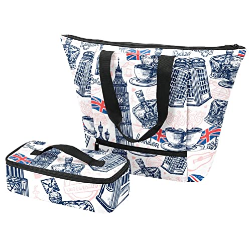 Sac fourre-tout pour pique-nique et école avec lunch box isotherme