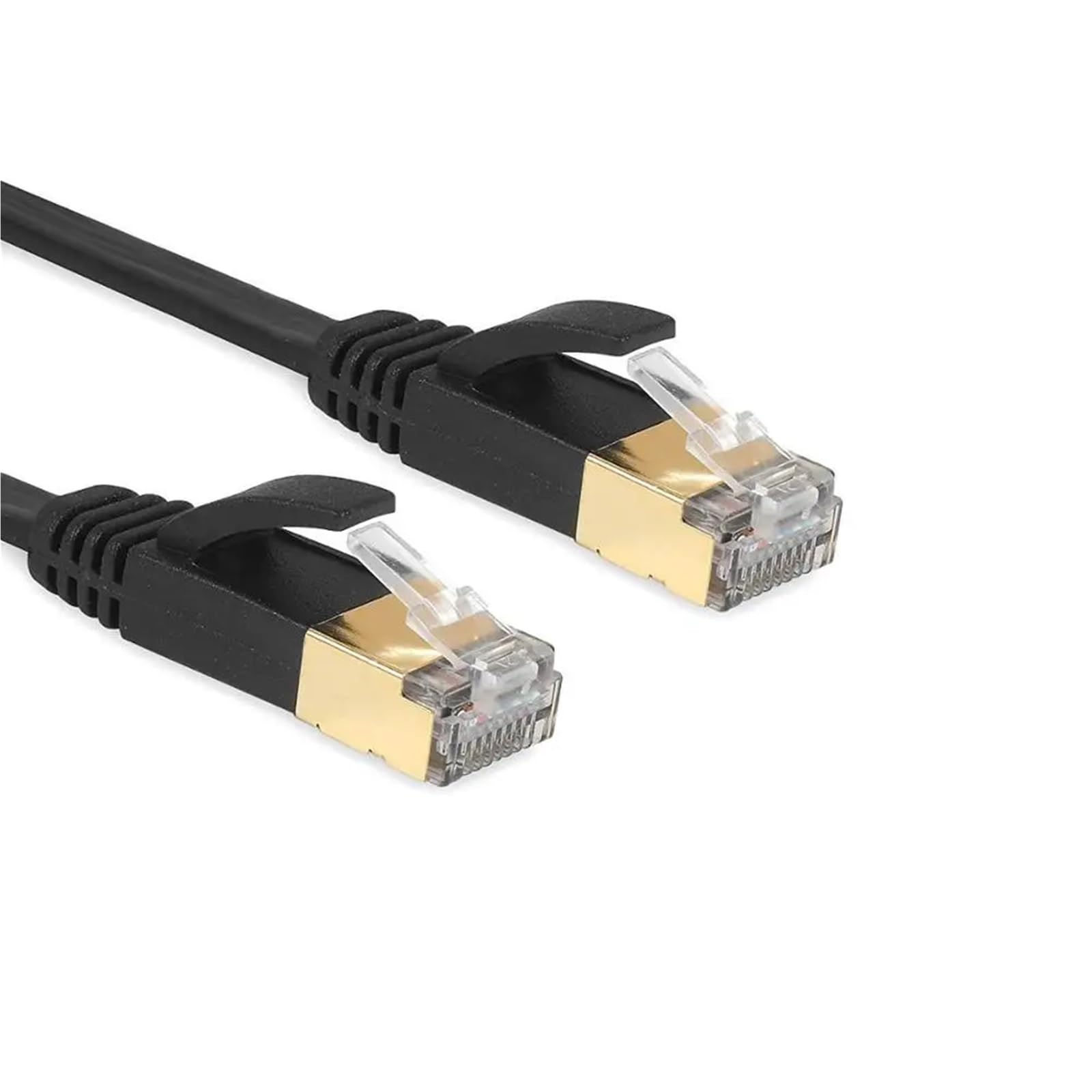 50 m – 1 m kabel Ethernet Cat7, płaski kabel LAN, SFTP, okrągły kabel sieciowy RJ45, kabel internetowy CAT7 do routera, modemu, PC, kabel krosowy PS4 (czarny, 5 m)