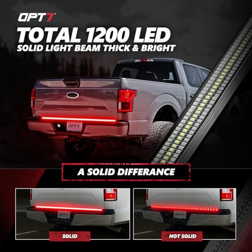 OPT7 2pc 60" Warning Lights & 60" Triple LED Tailgate Light Bar w/Sequential Red Turn