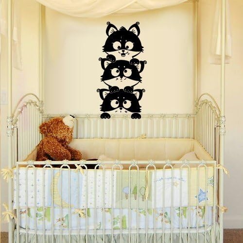 Fit You Wall Vinyl Sticker Decals Decor Art Bedroom Kids Design Mural Kitty Cat Nursery Tower (Z1779)