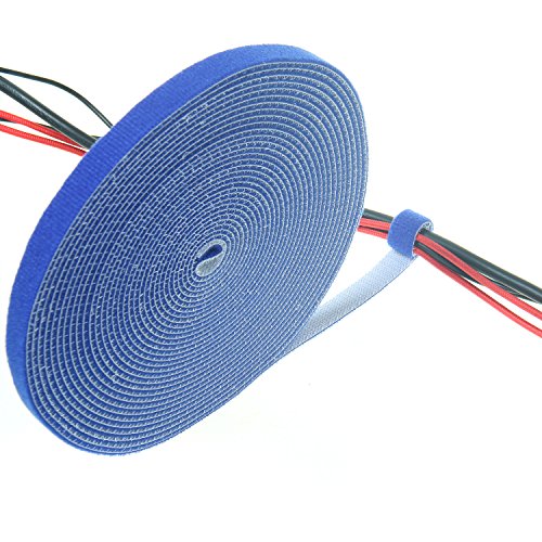 TUKA 25 m x 20mm Organizador de Cables, Cinta de Gancho y Bucle Sujeta Cables, Recortable Cinta adhesiva Cable Manguera, Hook & Loop Organizar Cables, Reutilizable | Ajustable, azul TKB5014 blue