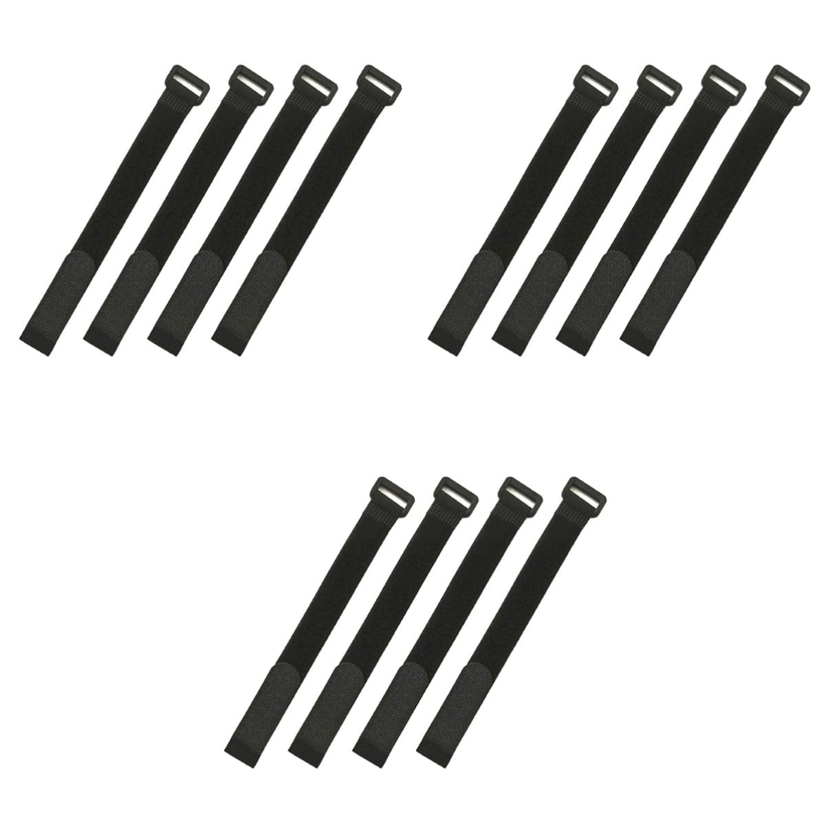 Amosfun 60pcs Adjustable Buckled Sticker Straps for Luggage Packing Accessories for Organizing Bags Cables and More Black