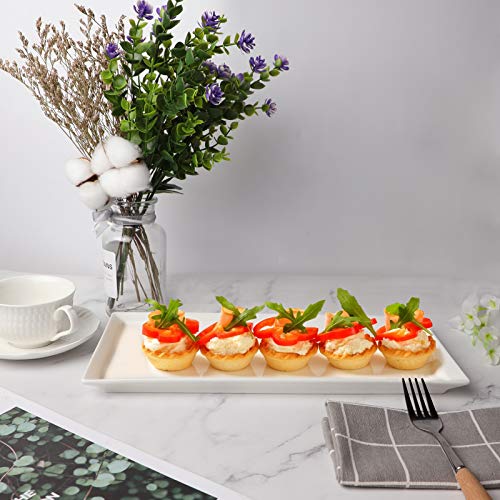 Amhomel Serving Platter, White Rectangular Serving Plates, Platters For Serving Food, Dessert, Sushi, Vegetable And Cake, Serving Trays For Party, Set Of 4, 12.6 Inch #TOP2