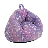Ulax furniture Kids Couch, Mini Sofa Couch, Kids Bean Bag Chair, Ideal for Toddlers (Rainbow Unicorn)
