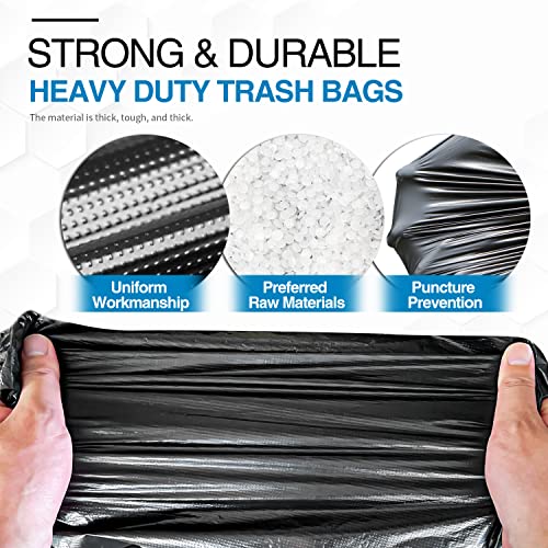 Charmount 55 Gallon Trash Bags,1.25 Mil-37"X 56" Black Heavy Duty Garbage Bags For Storage,Kitchen,Yard Work (30 Count) #TOP3