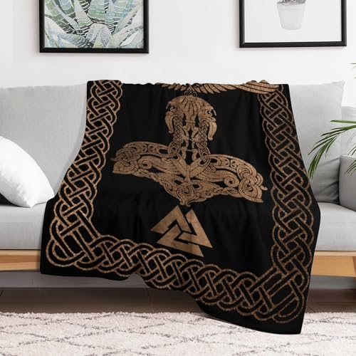 Manta vikinga mitológica de regalo original para cama y sofá 3