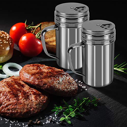 Accmor 2Pcs Salt And Pepper Shakers With Adjustable Pour Holes,Pepper Spice Shakers,Stainless Steel Seasoning Shakers For Salt Pepper Cinnamon Powder Sugar #TOP7