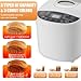 Bread Maker, 19-in-1 2LB Dough Machine, Nonstick Ceramic Pan Automatic Breadmaker with Gluten Free Setting, Automatic Compact Dough Machine Nonstick,Digital,3 Loaf Sizes, 2 Crust Colors, White