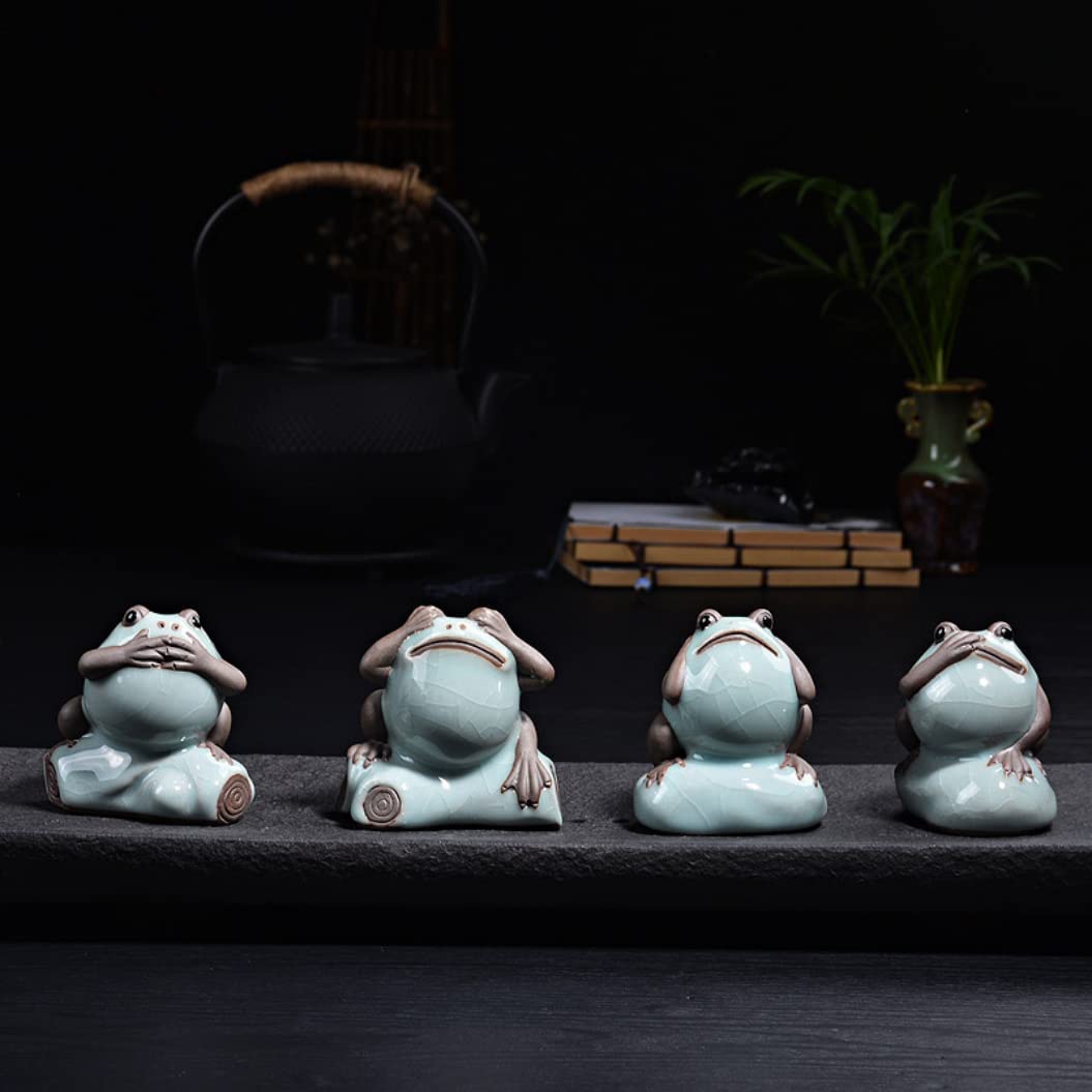 FJXQTCXD Boutique Creative Tea Pet Ornament Cute Little Frog Golden Toad Tea Tray Tea Ceremony Accessories Tea Play Nourishing Decoration (A)