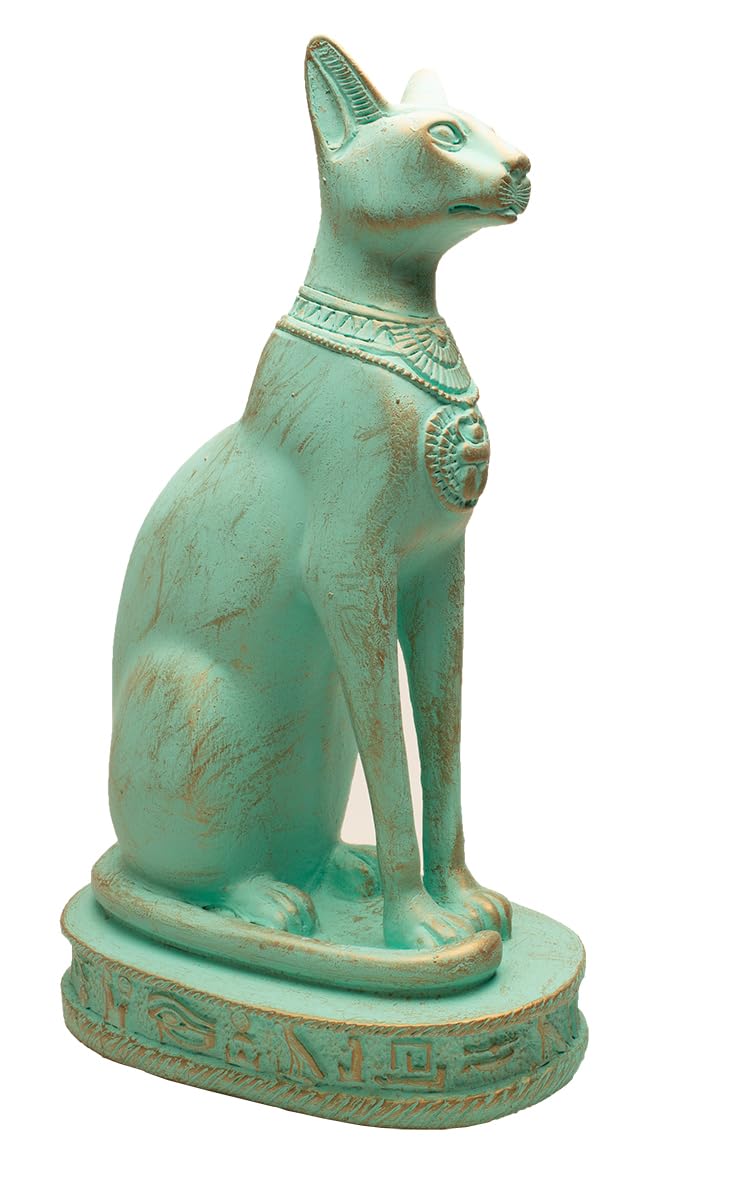 Discoveries Egyptian ImportsBastet Cat Goddess Statue - Patina - 13" Tall - Made in Egypt