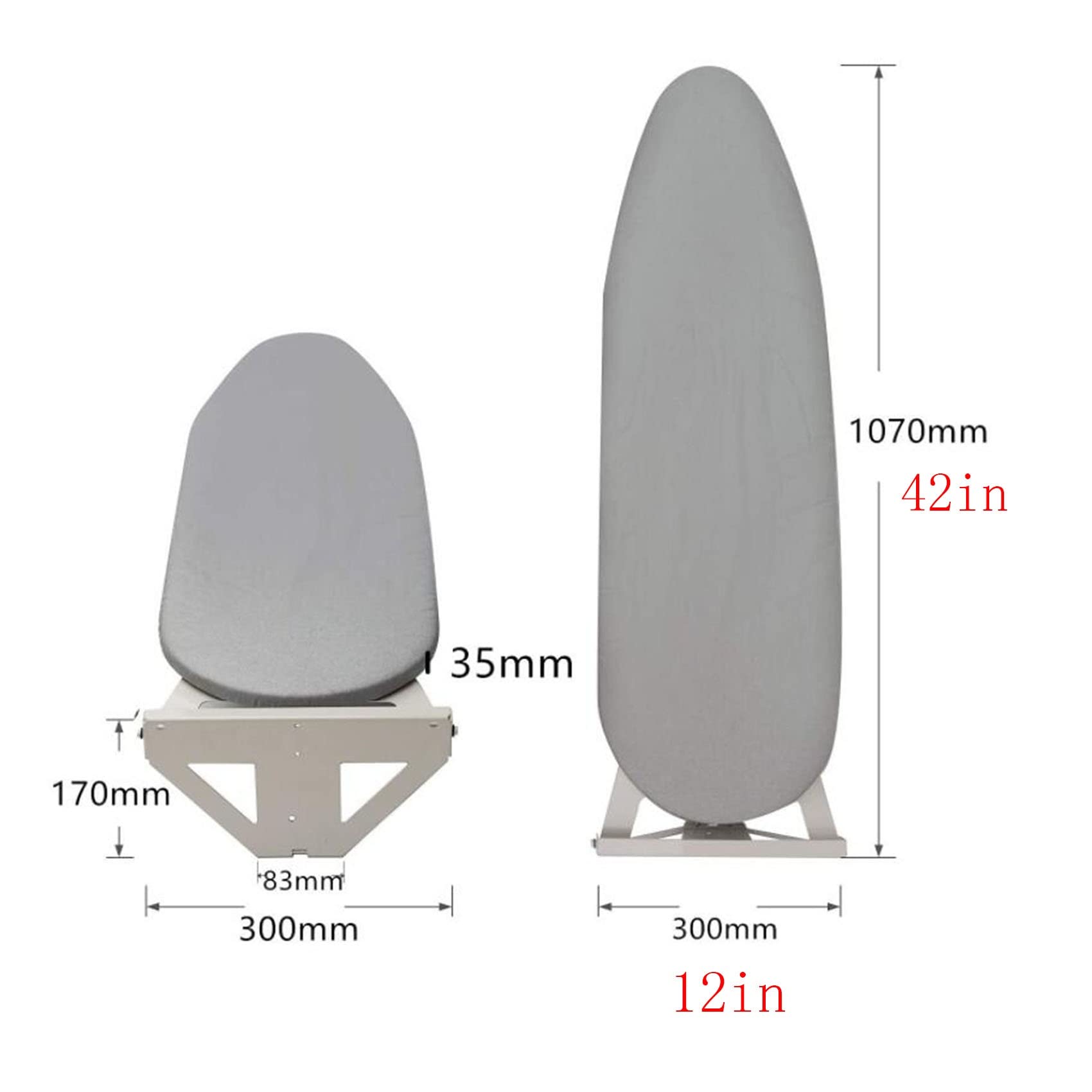 Klappbrett, Bügelbrett, Wand-Bügelbrett, Herunterklappbare Wandbefestigungsplatte mit Hitzebeständiger Abdeckung, Verdecktes Anheben, Zusammenklappbare Bügelstation, A-107 * 30 * 5 cm
