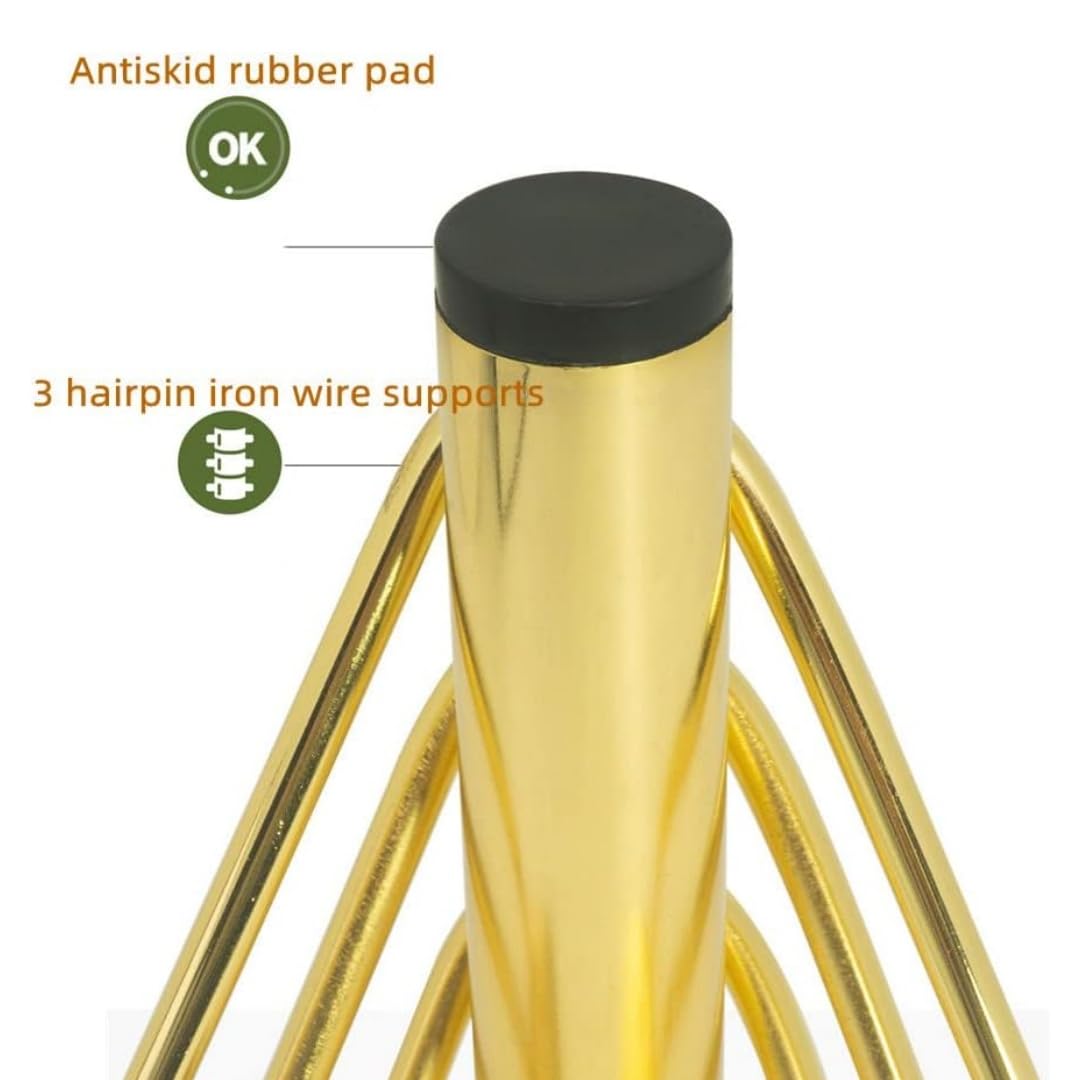 MEETOZ 5.1 inch Gold Furniture Legs Setm,4PCS Metal Cabinet Legs,with Rubber Floor Protectors - Image 3