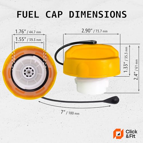 Tapa de combustible flexible E85 Click&Fit con correa para Jeep y Chrysler 2007-2019 2