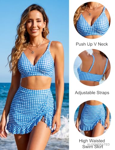 Image of Blooming Jelly Women's High Waisted Bikini Sets Tummy Control Bathing Suit Two Piece Swim Suit 2026 Retro Swimsuit