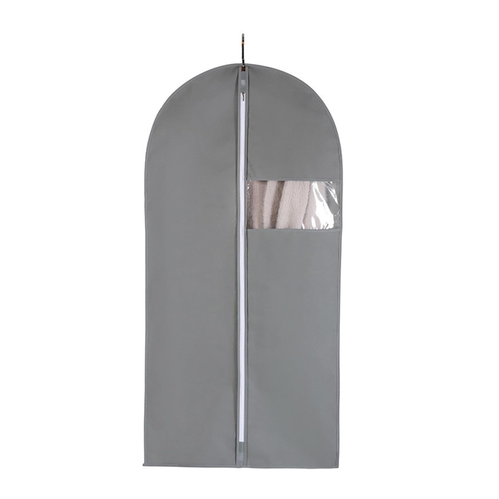 Garment Bag 5pcs Dust-proof Cover For Suit Non-woven Cloth Visible Transparent Window Clothing Proof Jacket Clothes Bag Protection(Gray,About 60x120cm)