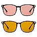 2 Pack Indoor FL-41 Pink & Outdoor Fluorescent-60 Brown Tinted Migraine Light Sensitivity Glasses for Photophobia, Fluorescent LED Glare and Computer, Two Pairs Blue Light Blocking Eyeglasses