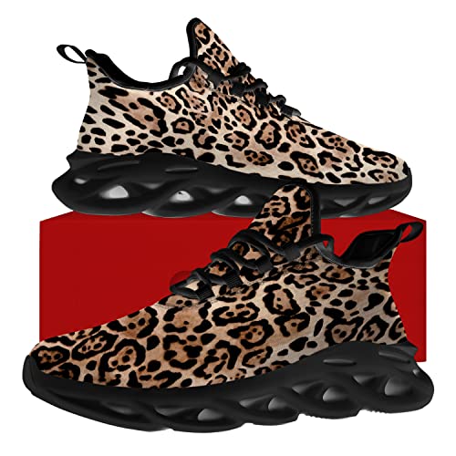 Ciadoon Leopard Shoes for Men Women Road Running Shoes Walking Tennis Sneakers Athletic Jogging Shoes Gifts4
