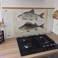 Melko - Keukenachterwand van 6 mm ESG-veiligheidsglas - Spatbescherming voor keuken, fornuis en tegels - Hittebestendige glasplaat met bevestigingsset en schroeven