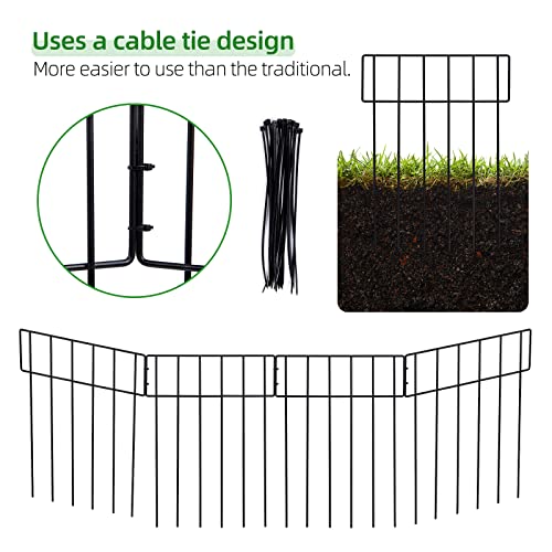 10 Stück Tier Barriere Zaun,43,2cm(H) X 3,4 m(L), Dekorativer Gartenzaun, Kein Graben-Zaun Patio-Grenze Tierzaun für Hunde Kaninchen im Freien Patio