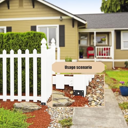 4-Pack U-Channel Post Anchors for 4x4 Wood Posts, 3mm Galvanized Steel Deck/Gazebo Base Supports w/Screws - Rustproof, Black, Patented Design (3.6x3.6 Inner Size) (4-Pack 6"*6") by Gembirov - Image 4