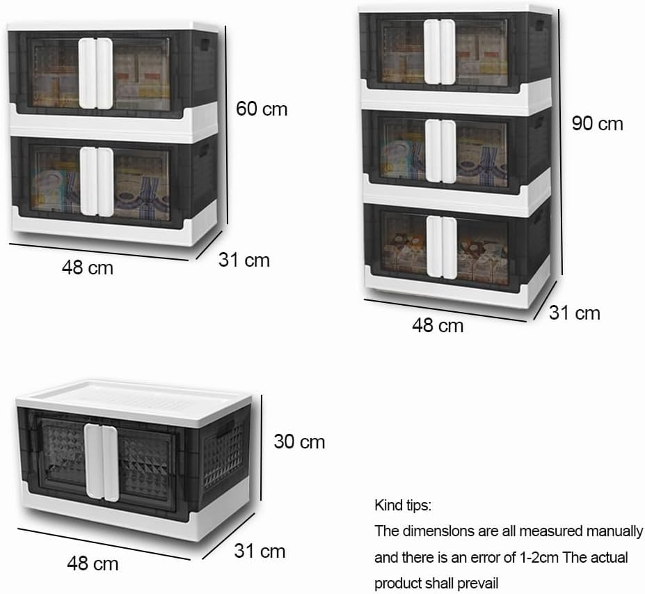 Boîte de rangement plastique transparent empilable avec couvercle