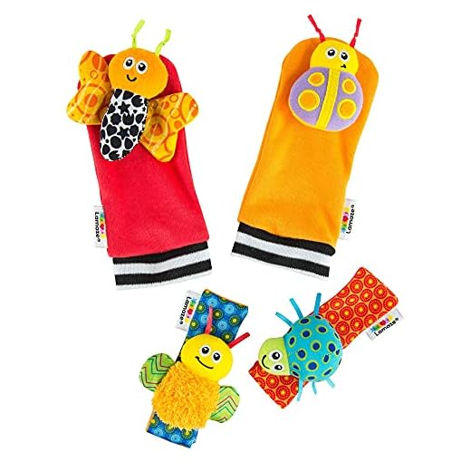 TOMY Lamaze - Coffret Hochets pour Poignets et Pieds L27634, 4 Hochets Pied et Main pour Bébé, Cadeau de Noël Original, Jouet d'Éveil Bébé, Jeu Éducatif Multicolore, Convient dès la Naissance