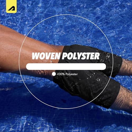 Image of Boldfit Swimming Shorts for Men Stretchable Fit Swimming Trunks, Adjustable Quick-Drying Swim Shorts, Breathable Swimwear - Black(S)