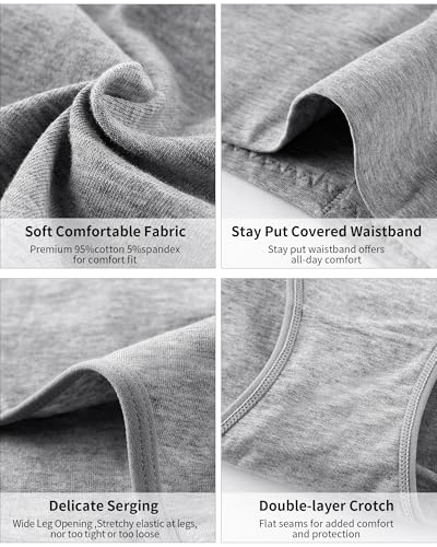 CULAYII Tummy Control Underwear for Women High Waisted Full Coverage Ladies Underwear Soft Stretch Cotton Postpartum Briefs Underwear Panties Pack(M)