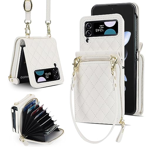 Coque Samsung Z Flip 4 antichoc avec porte-cartes zippé pour éviter les chutes