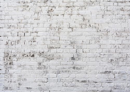 SJOLOON Retro Brick Wall Backdrop White Nostalgia Photo Backdrop for Birthday Party Decoration Photography Studio Props 12690 (7x5FT)