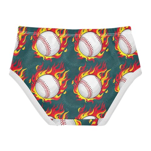 Joisal Bright Toddler Underwear Floral 2t Cotton Cute Panties Girl Flaming Baseballs Cool Underpants Briefs2