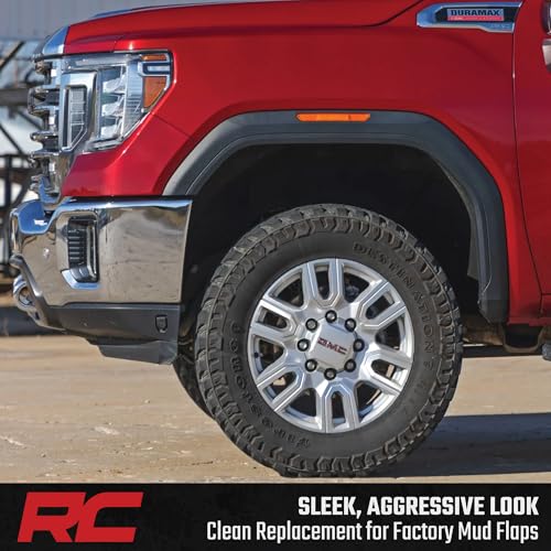 Image of Rough Country Mud Flap Delete for GMC Sierra 2500HD /3500HD (2020-2026) 2WD /4WD - Front & Rear Mud Flap Removal Kit, Sleek Look & Added Tire Clearance