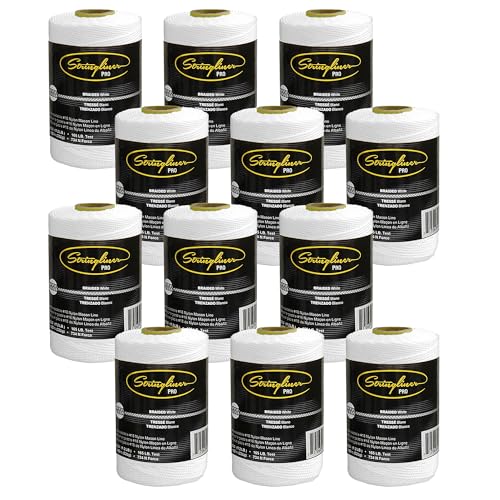 35453 Braided Mason Line Replacement Roll Contractor Pack 500' - Blanco (Pack de 12)