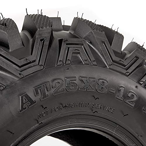 image for VANACC 25x8x12 25x10x12 ATV Tires 6PR Set of 4 Off-Road 25x8-12 25-8-1