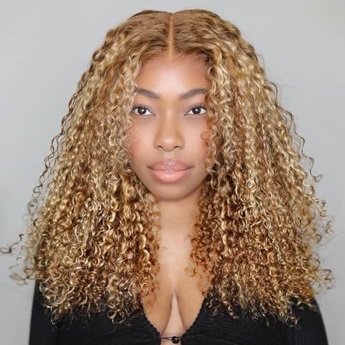 HIRIREMY Curly Bob Wig Human Hair Deep Wave 13x6 HD