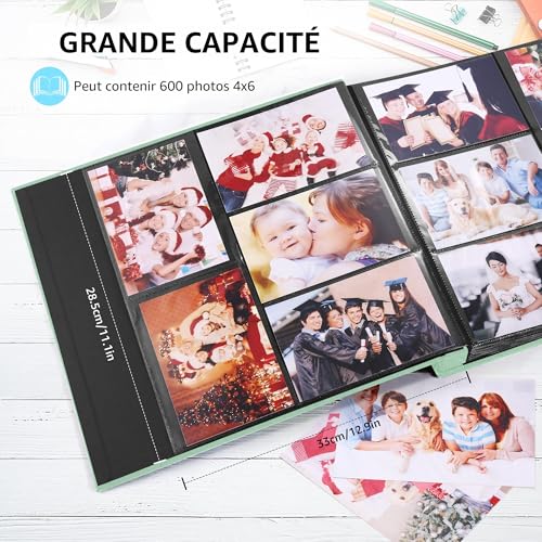 DazSpirit Album Photo Pochettes 10x15 pour 600 Photos(Photo 6 Pouces) – vue 4