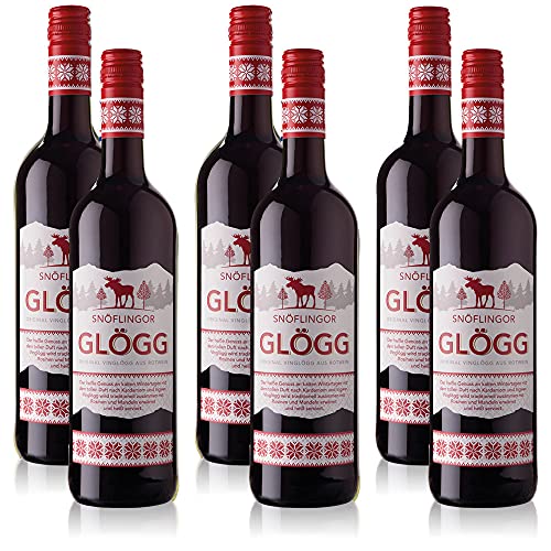 Snöflingor Glögg Glühwein Rot, sortenreines Weinpaket + VINOX Winecards (6x0,75l)