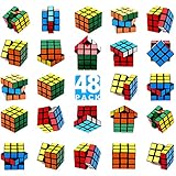 48 Stück Mini Zauberwürfel, 3x3 Puzzle Würfel Set (3 cm), Stressabbau Spielzeug, Geburtstagsgeschenk Kinder, Partygeschenke, Ostergeschenk, Weihnachtsfüller für Jungen und Mädchen