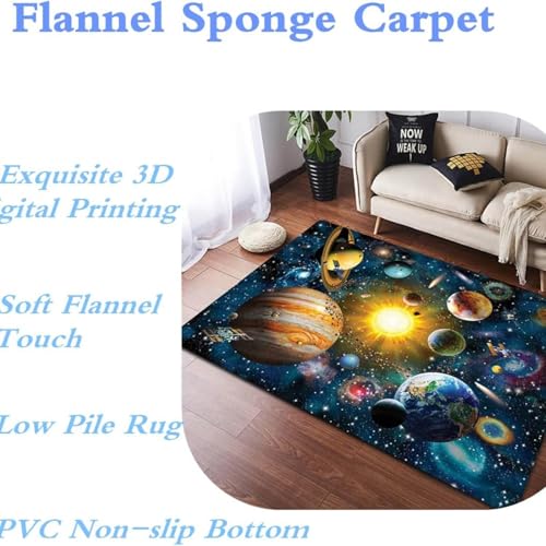 Tapis de sol trou noir nébuleuse avec motif 3D moderne ultra résistant