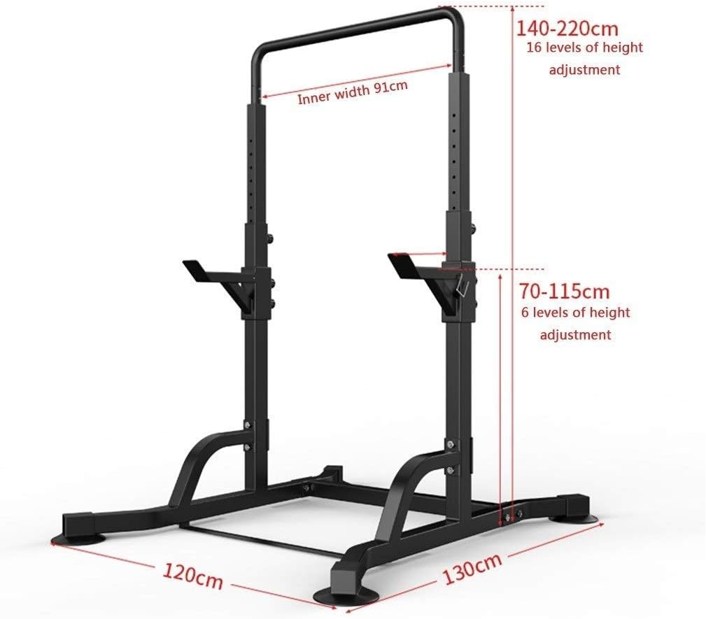 Adjustable Squat Rack Barbell Free Bench Press Power Tower Adjustable Weight Rack Gym Squat Barbell bar Power Stand | 6 Height Adjustable Bodybuilding Adjustable Squat Ra