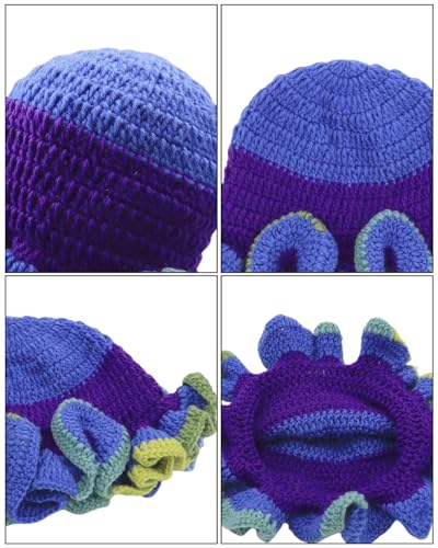 Image of Women Crochet Bucket Hat Cute Winter Ruffled Brim Floppy Cap Handmade Knit Cloche Hats