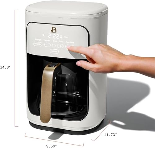 Miniatura 7 de Cafetera programable con pantalla táctil de 14 tazas, glaseado blanco por Drew Barrymore Cafetera Whitelicing