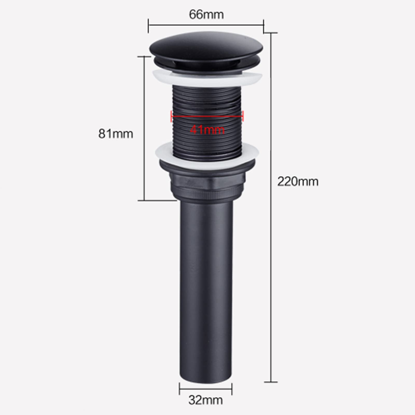 Piletta Click Clack senza Troppo Pieno Piletta Lavabo Bagno Nero Piletta Lavandino Bagno Universale Pop Up Ottone 11/4 Pollici Per Rubinetto Del Lavello Della Cucina,UN