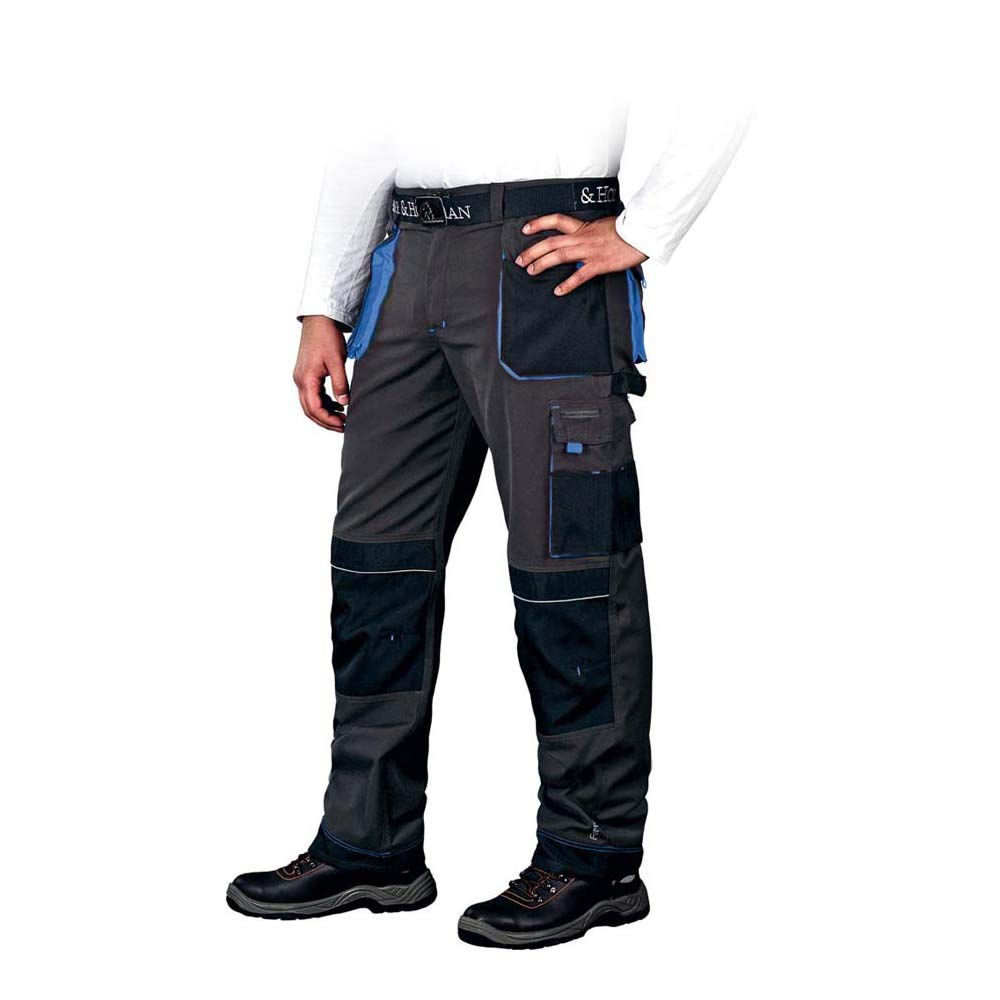 Leber&Hollman LH-FMN-T_SBN58 - Pantalones protectores (talla 58), color gris, negro y azul
