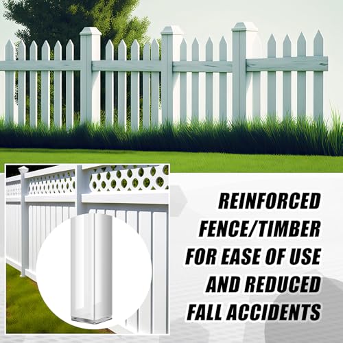 Image of Hicarer 1 Set 5 inch x 5 inch x 36 inch Vinyl Fence Concrete /Wood Post Mount Tower with Mounting Kit Heavy Duty Fence Post for Vinyl Newel Posts Repair - Galvanized Steel, 300 lbs Load Capacity