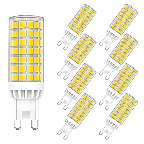 MAYCOLOR G9 LED Light Bulb 9W Equivalent to 75W, Cool White 6000K, 750 LM