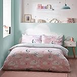 Peter Rabbit™ Sleepy Head Duvet Cover Set – Reversible Moonlit Cloud Polycotton Children’s Bedding (Pink – Single – 135x200cm)